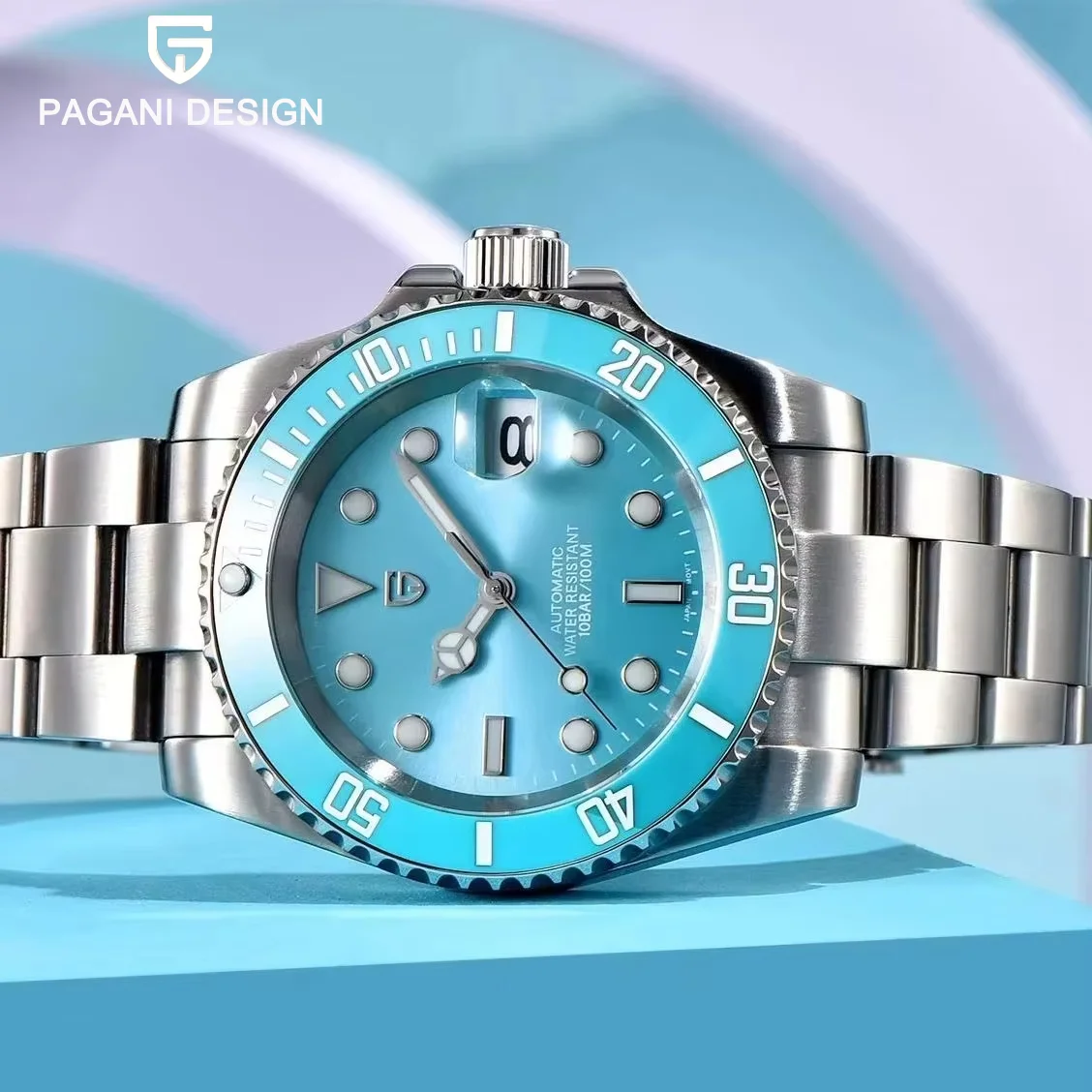 

PAGANI DESIGN 2024, модные мужские спортивные автоматические механические часы NH35, водонепроницаемые часы из нержавеющей стали с сапфировым стеклом, reloj hombre