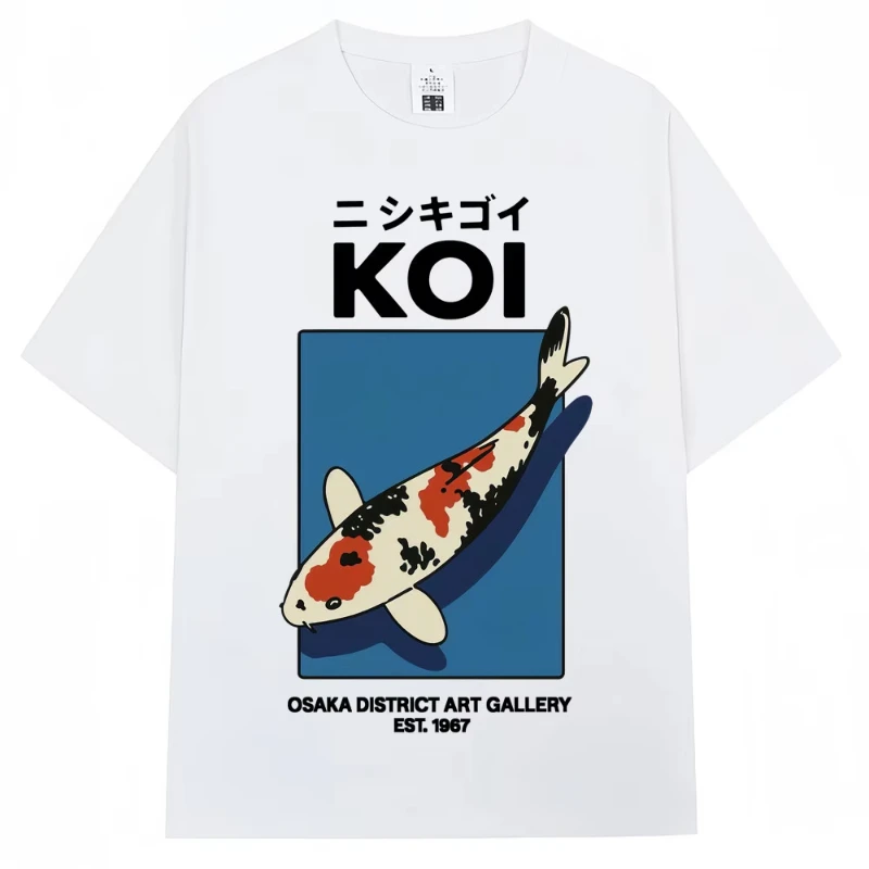 Japanese Fuji Dragon Yakuza Tokyo Koi Fish T Shirt Men Women Vintage Fashion T-shirts  Cotton Loose T Shirts Streetwear Male