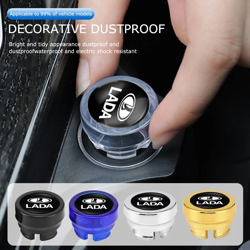 Car Cigarette Lighter Dust Cover Dustproof Decoration Cap For Lada Vesta Niva Samara 2109 Kalina Largus Priora Xray Granta Cross