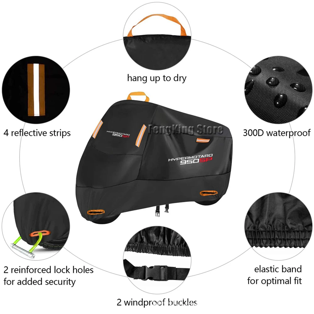 For Ducati Hypermotard 950 Hypermotard 950 SP 950 RVE Motorcycle Cover Waterproof Outdoor Scooter UV Protector Rain Cover