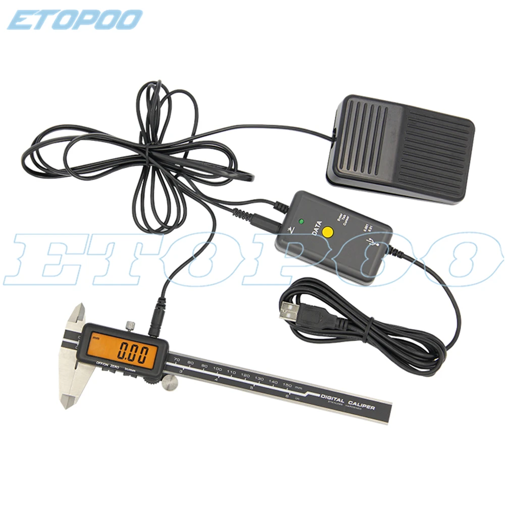 

0-150mm digital caliper with USB data out port digital caliper with data cable input tool