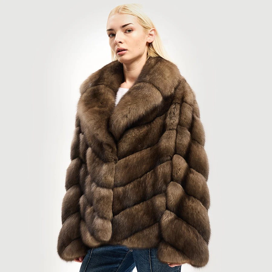 Fox Fur Coat Womens Natural Fox Fur Jacket 2024 New Arrivals Winter Women Fox Clothes Best Selling