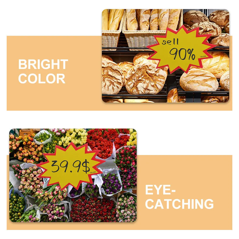 

300Pcs Paper Price Labels No Tools Needed Clear Writing Surface for Supermarket Mall Shop Garage Sale Display Signs