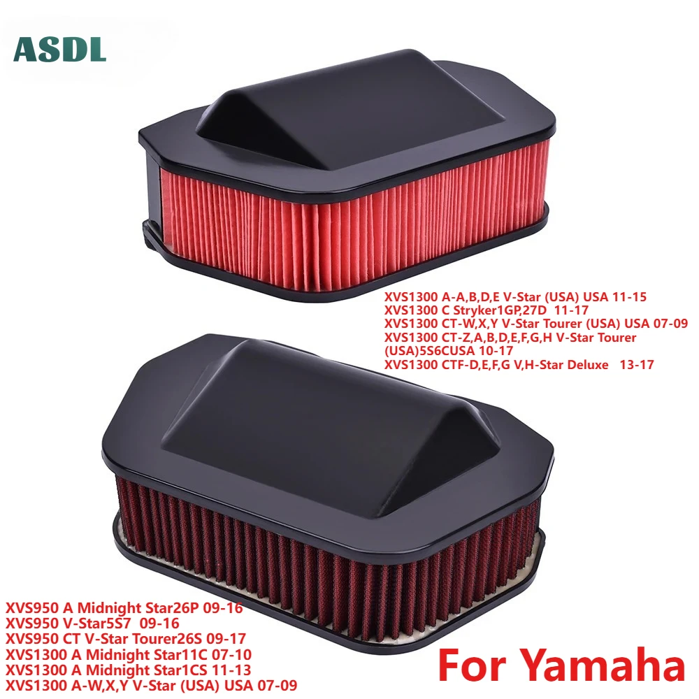 فلتر هواء المحرك لياماها XVS950 XVS950A XVS1300 XVS1300A منتصف الليل ستار XVS950C XVS1300C Stryker V-Star Tourer XVS 950 1300