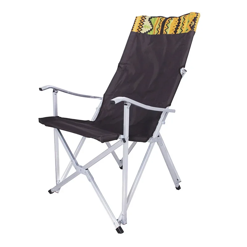 

Outdoor Folding Armchair with Backrest High-end Portable Barbecue Camping Beach Chair Aluminum Tube Bracket