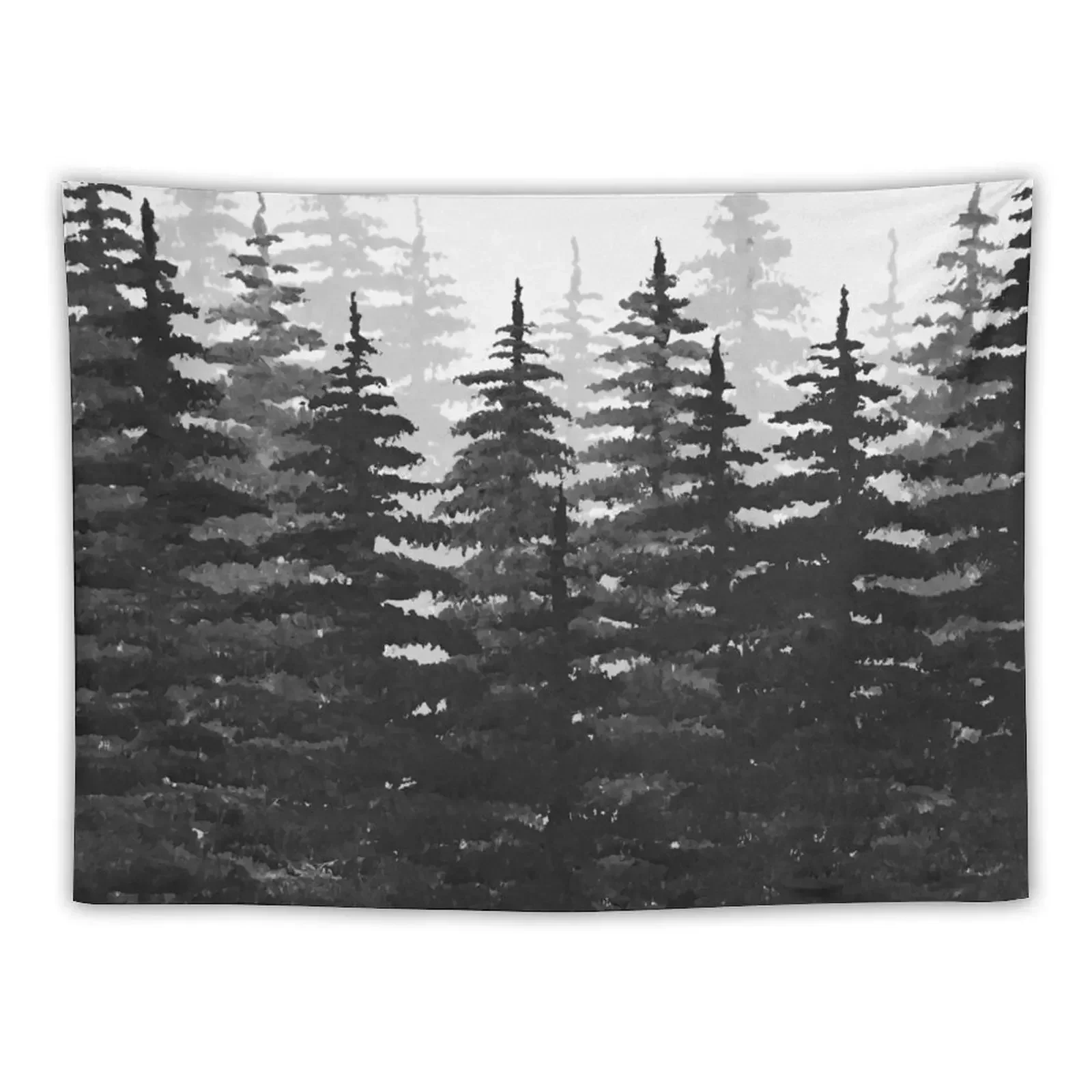 Pine Tree Forest in Silhouette Tapestry Living Room Decoration Nordic Home Decor Home Decorations Tapestry