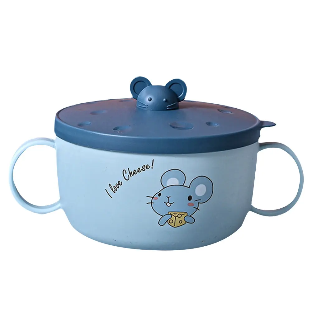 

Stainless Steel Kids Soup Bowl 650 ML Lunch Box Instant Noodles Container Cartoon PP Material Food Storage