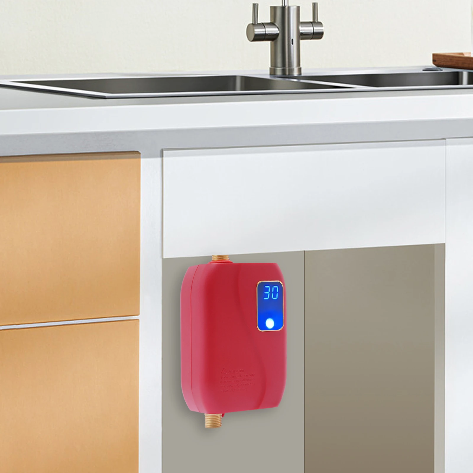Electric Tankless Water Heater - Instant On-Demand Hot Water for Kitchen & Bathroom under Sink Compact Size