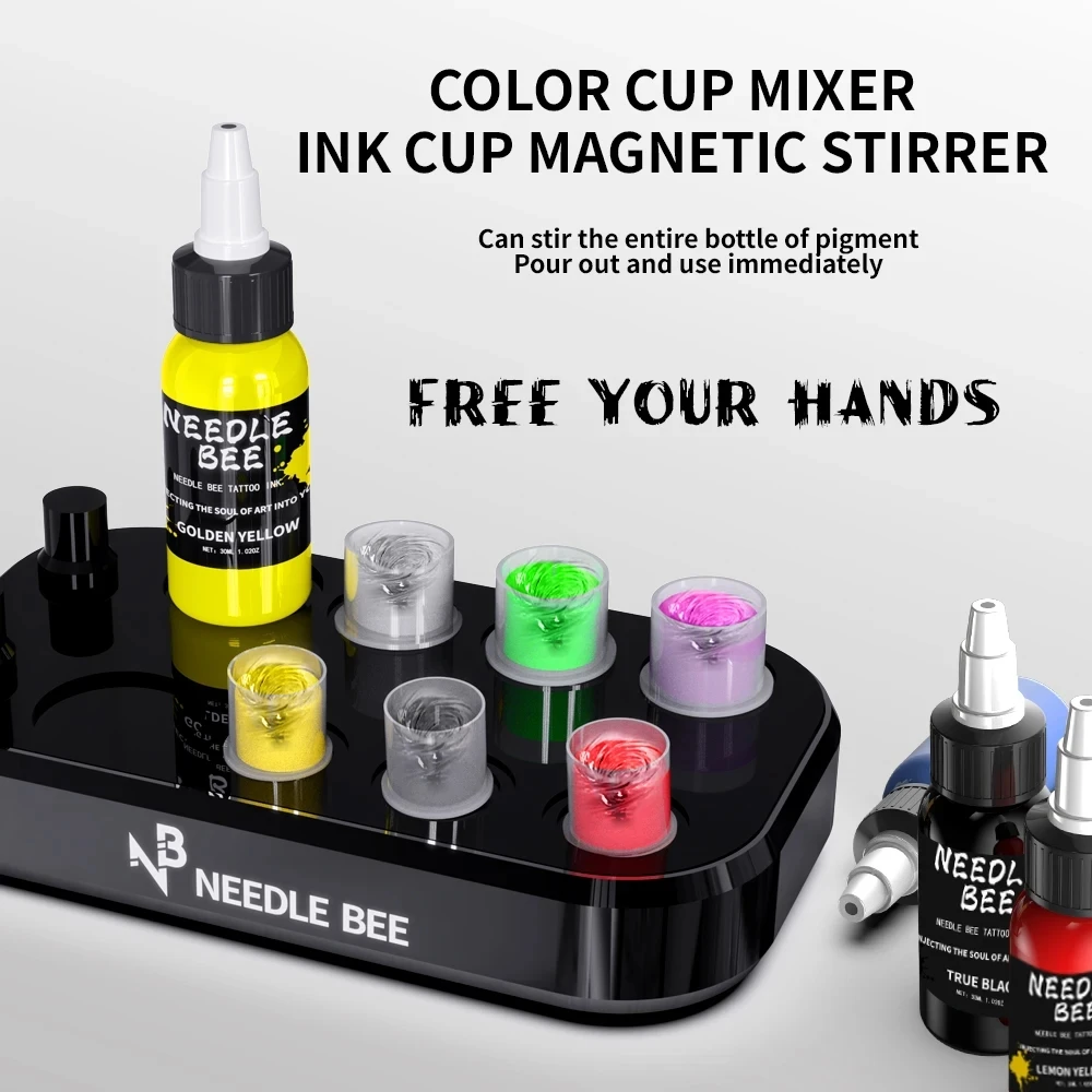 

Professional Tattoo Ink Cup Magnetic Stirrer Ink Pigment Stirrer Electric Ink Mixer Lab Mixing Nail Polish Eyelash Adhesives