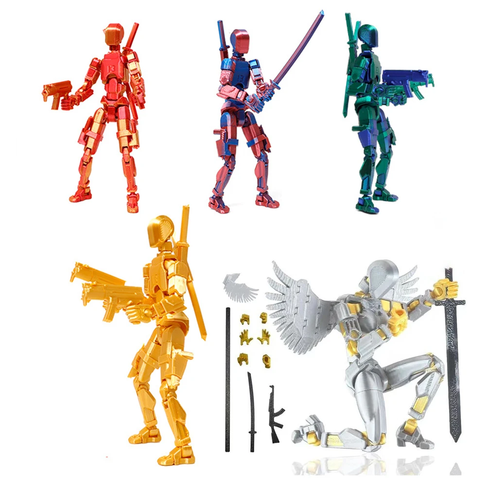 Multi-Jointed Movable Shapeshift Robot Colorful 3D Printed Mannequin Dummy 13 Action Figures Toys Kids Halloween Gifts