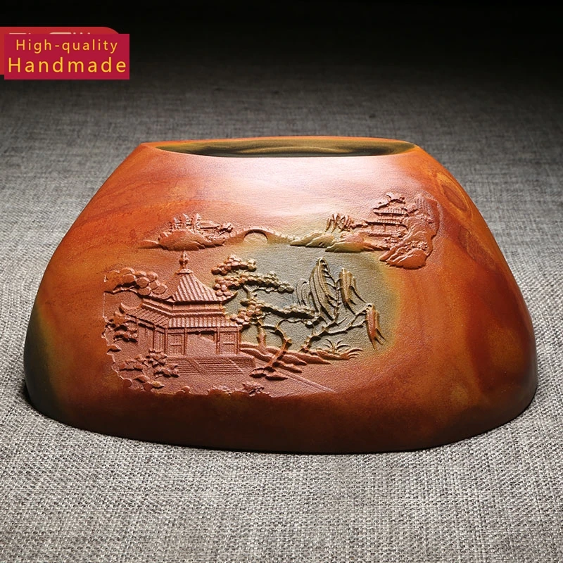 

Non-Heritage Works of She Inkstone Famous Teachers/Landscape Theme/Jinzhen Rough Stone Jade Pebble Mine Timber Duan Gift