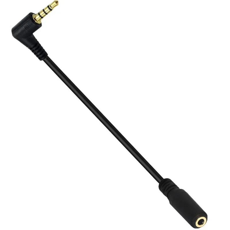 1pcs 20cm 90 Degree Right Angle 4 Pole TRRS 3.5mm Aux Audio Cable Extender Adapter M/F 3.5mm for PC OR Mic-earphone