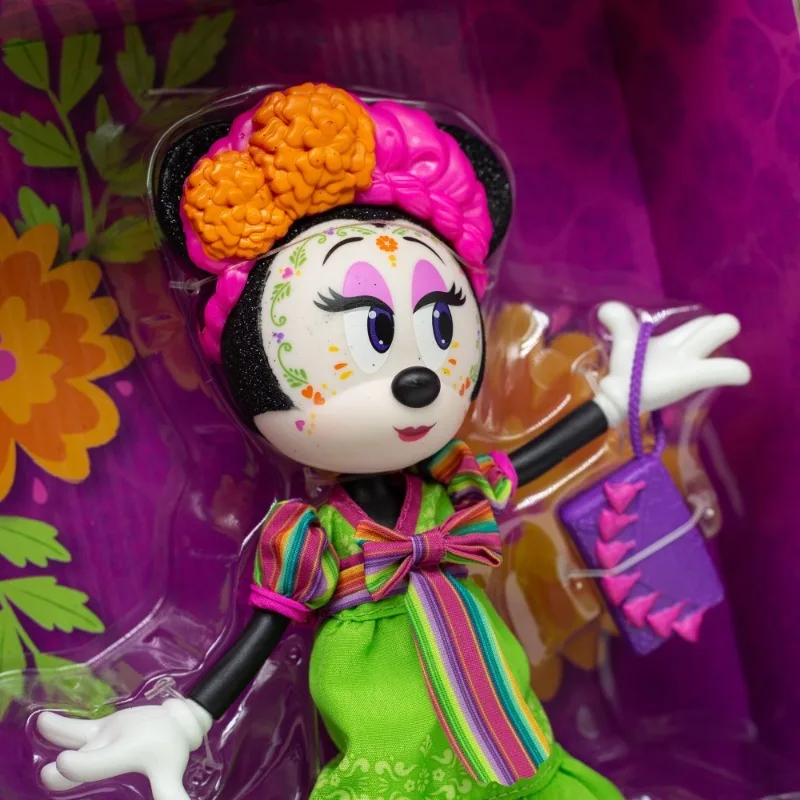 Genuine Mickey Mouse Clubhouse Minnie Dress Up Joint mobility Girl Cute Birthday Present Desktop Ornament Green Red Skirt