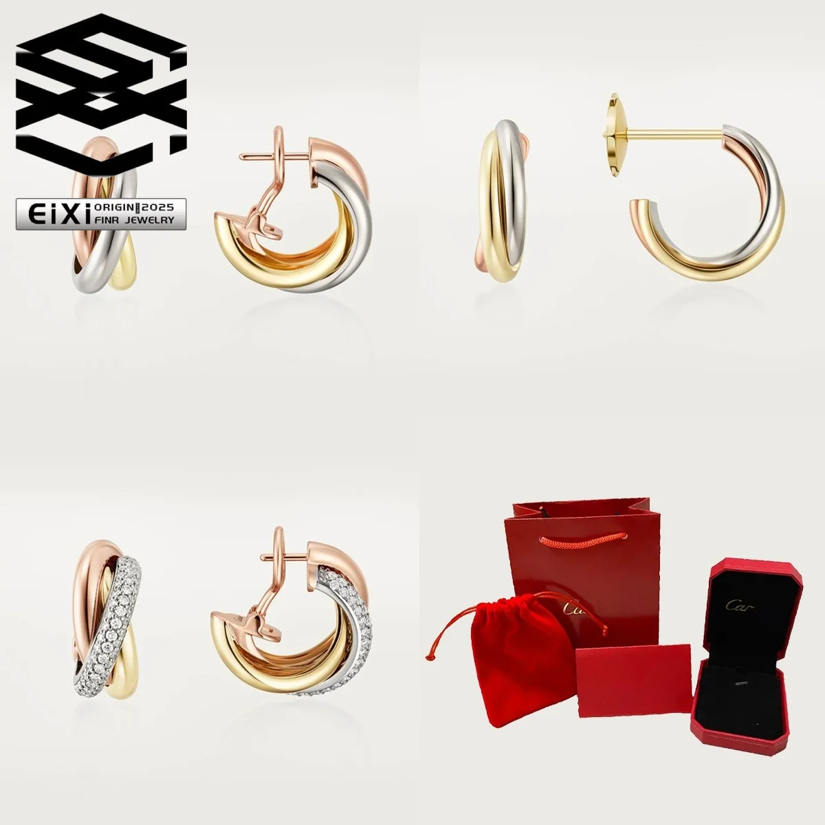 

Fashion Light Luxury S925 Circular Cross Zircon Earrings High end Party Workplace Versatile Jewelry Gift Box Set - Birthday Gift