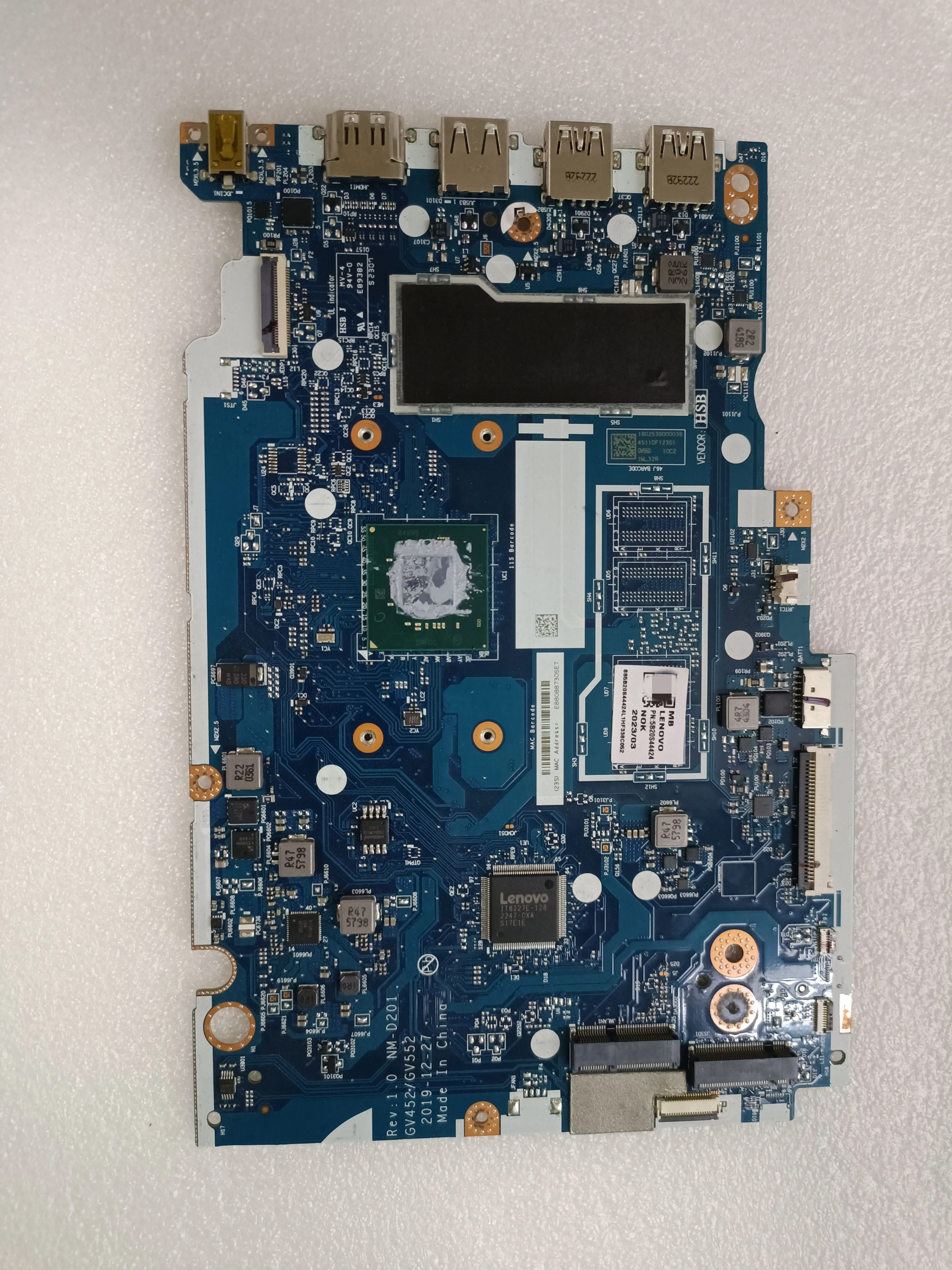 Imagem -01 - Placa-mãe Portátil para Lenovo 100 Testado Navio Rápido V15-igl Nm-d201 Cpu N5030 4g placa mae portatil para lenovo 100 testado navio rapido v15 igl nm d201 cpu n5030 4g 01