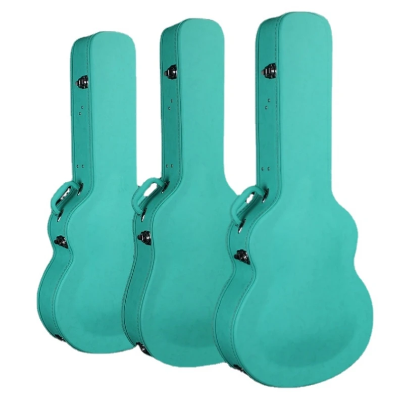 Acoustic Guitar Hard Box Bag Flight Case Tiffany Blue Green 36 38 39 40 41 42 Classic Folk Flattop Backpack Accessories Gig