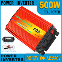 500W Car Power Inverter 12V DC to 220V AC USB Port Dual Connection Battery Clips Cigarette Lighter Smart Cooling Protection