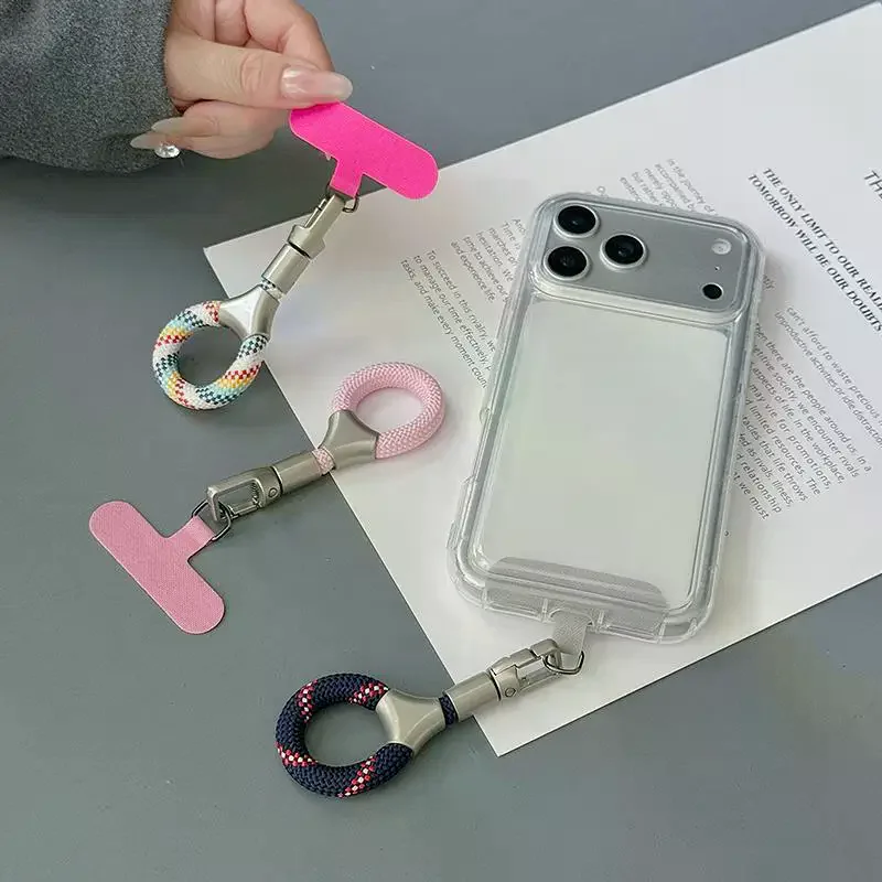 Phone Lanyard Ring Buckle with 360 Rotating Thumb Holder Secure Anti Loss Strap for Walking and Shopping