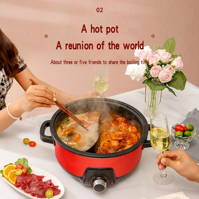 RHG-50Y Electric Split Hot Pot, Fogão Multi-Funcional, Grande Capacidade, Household Power, 4L, 5L