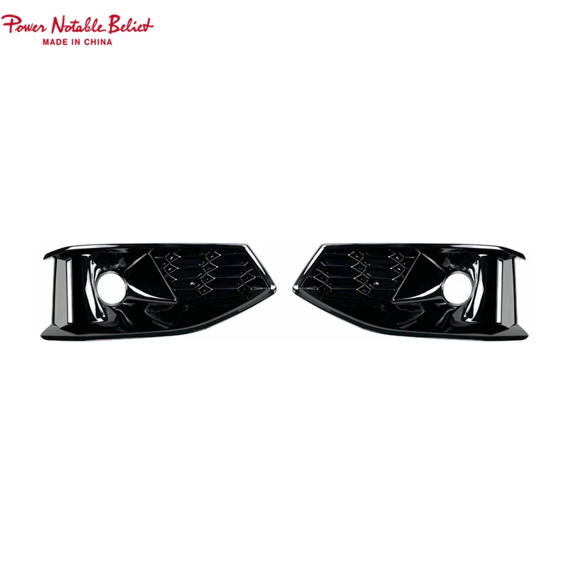 Car A4 S4 Glossy Black Honeycomb Fog Light Grill RS4 Style Car Fog Lamp Grille For Audi A4 S4 2020 2021 2022 2023 2024