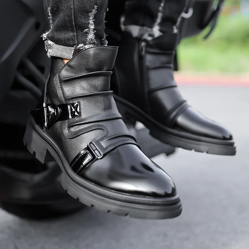 Luxury Men's Boots High Quality Cowhide Leather Boots Fashion Casual Ankle Boots for Men Classic Chelsea Boot Botas Para Hombre