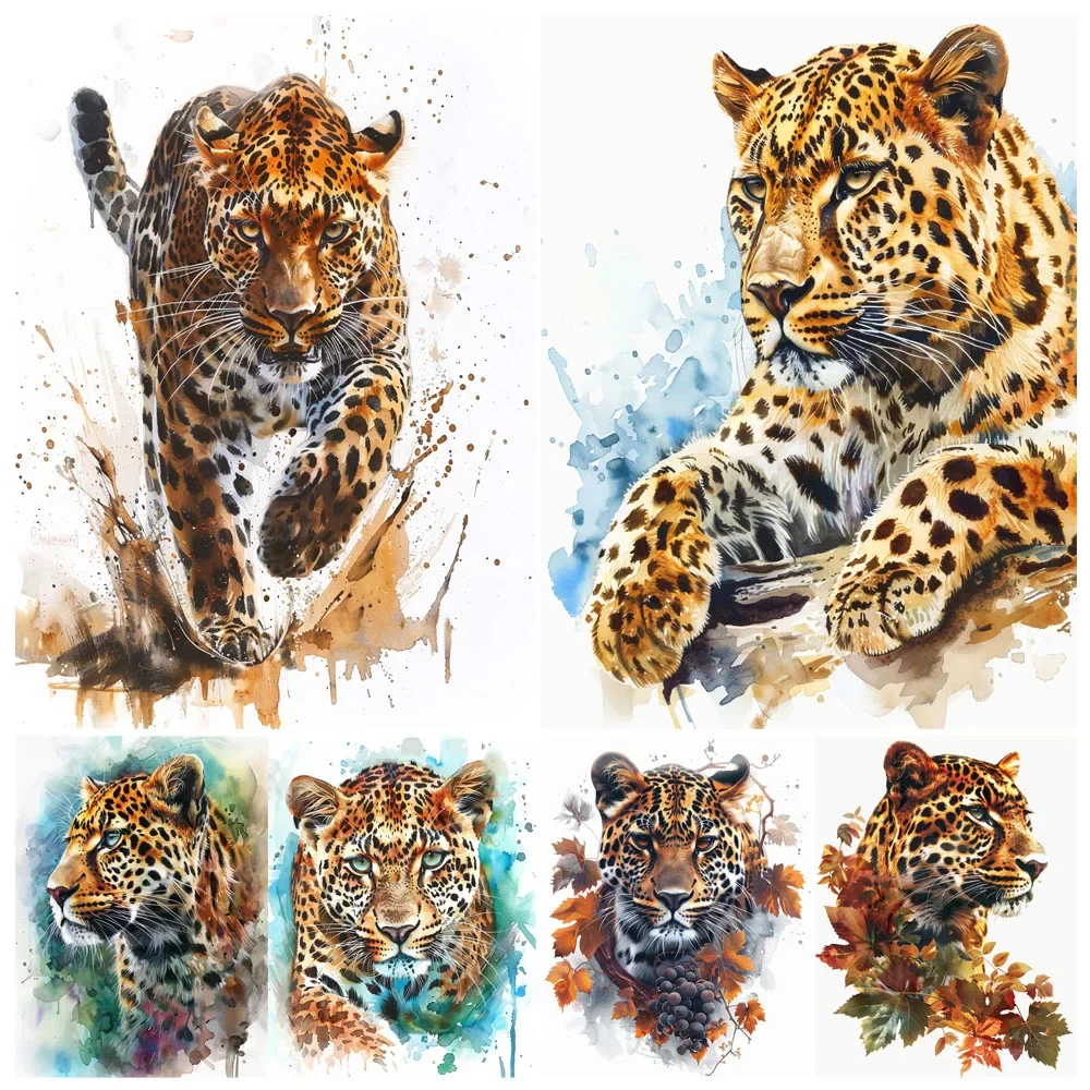 

591809 Painting By Numbers Running Cheetah Animal Adult Acrylic Kit Seascape DIY Paint Canvas Artwork Canva