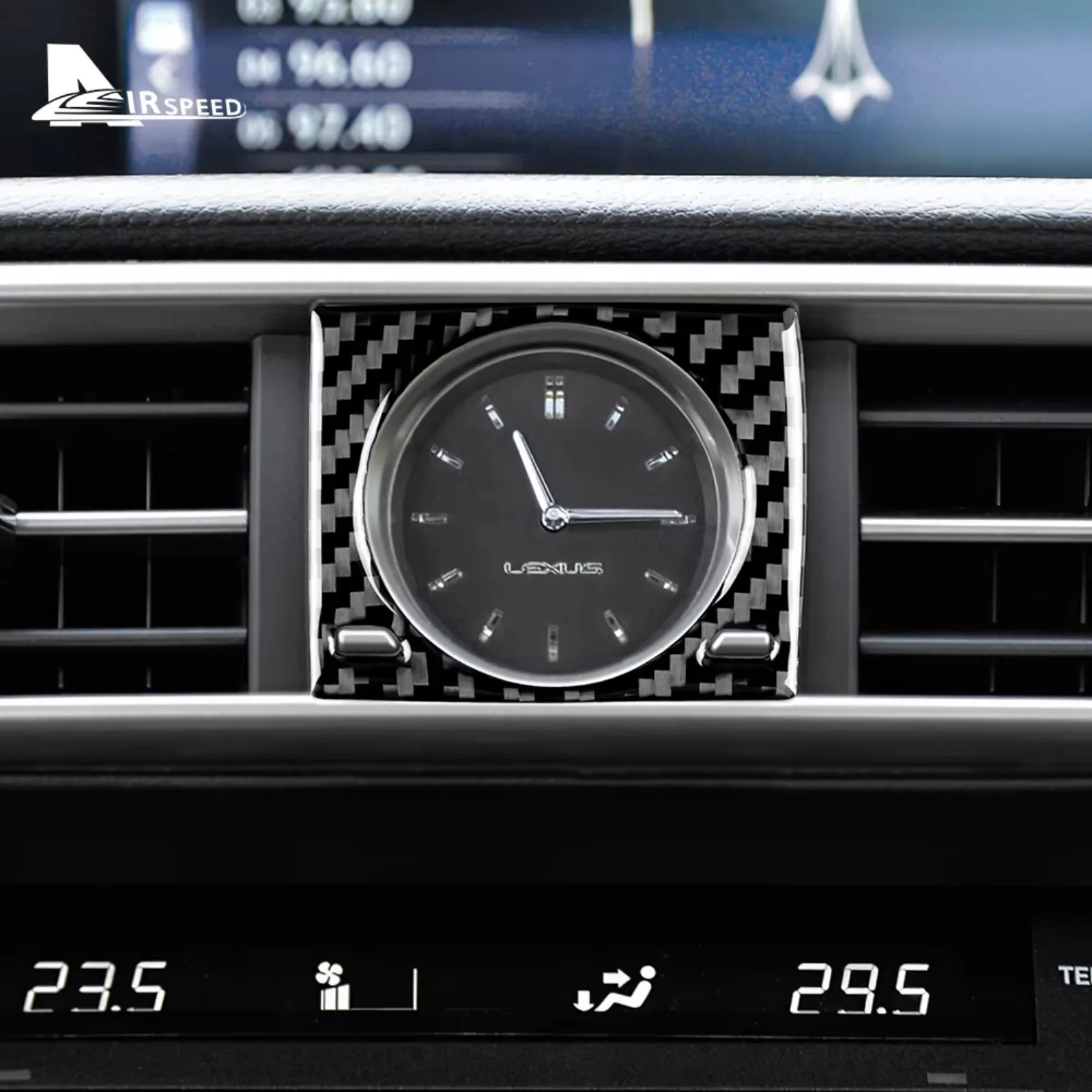 For Lexus IS250 300 350 200T 2013 2014 2015 2016 Real Soft Carbon Fiber Sticker LHD RHD Car Clock Panel Frame Interior Trim