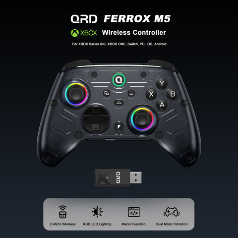 QRD FERROX M5 Xbox Controller Wireless Gamepad for Xbox Series X Xbox Series S Xbox One game console, with Hall Effect Joystick