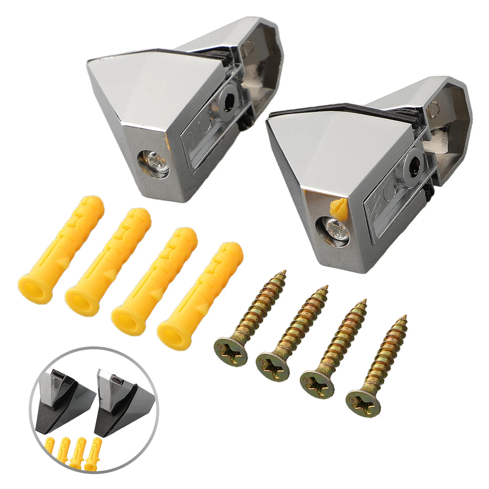 2Pcs Glass Clamp 49 X 38 X 21 Mm Adjustable Zinc Alloy Glass Shelf Support Plate Holder Bracket Home Improvement Hardware