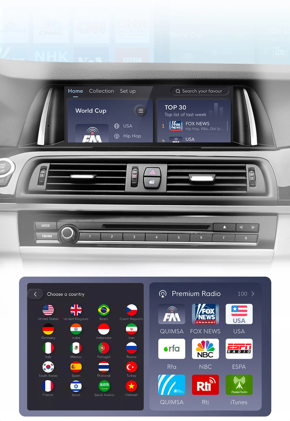 Junsun Kabelloses CarPlay und Android Auto Autoradio für BMW 5er F10 F11 2011-2017 CIC NBT Intelligentes System Stereo GPS-Navigation – Detail 10