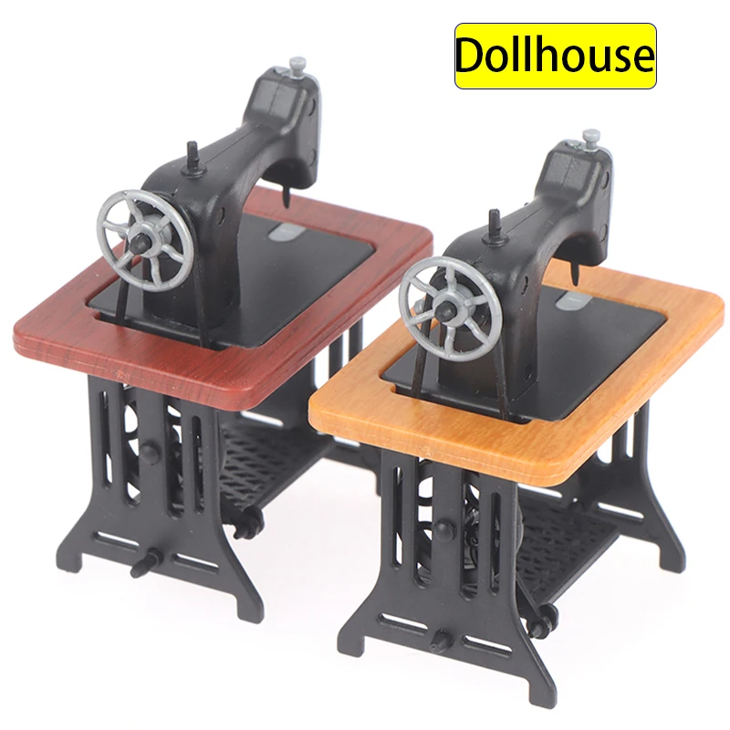 1:12 Puppenhaus Miniaturmöbel Retro Nähmaschine Strickwerkzeuge Modell Puppenhaus Dekor Simulation Möbel Modell