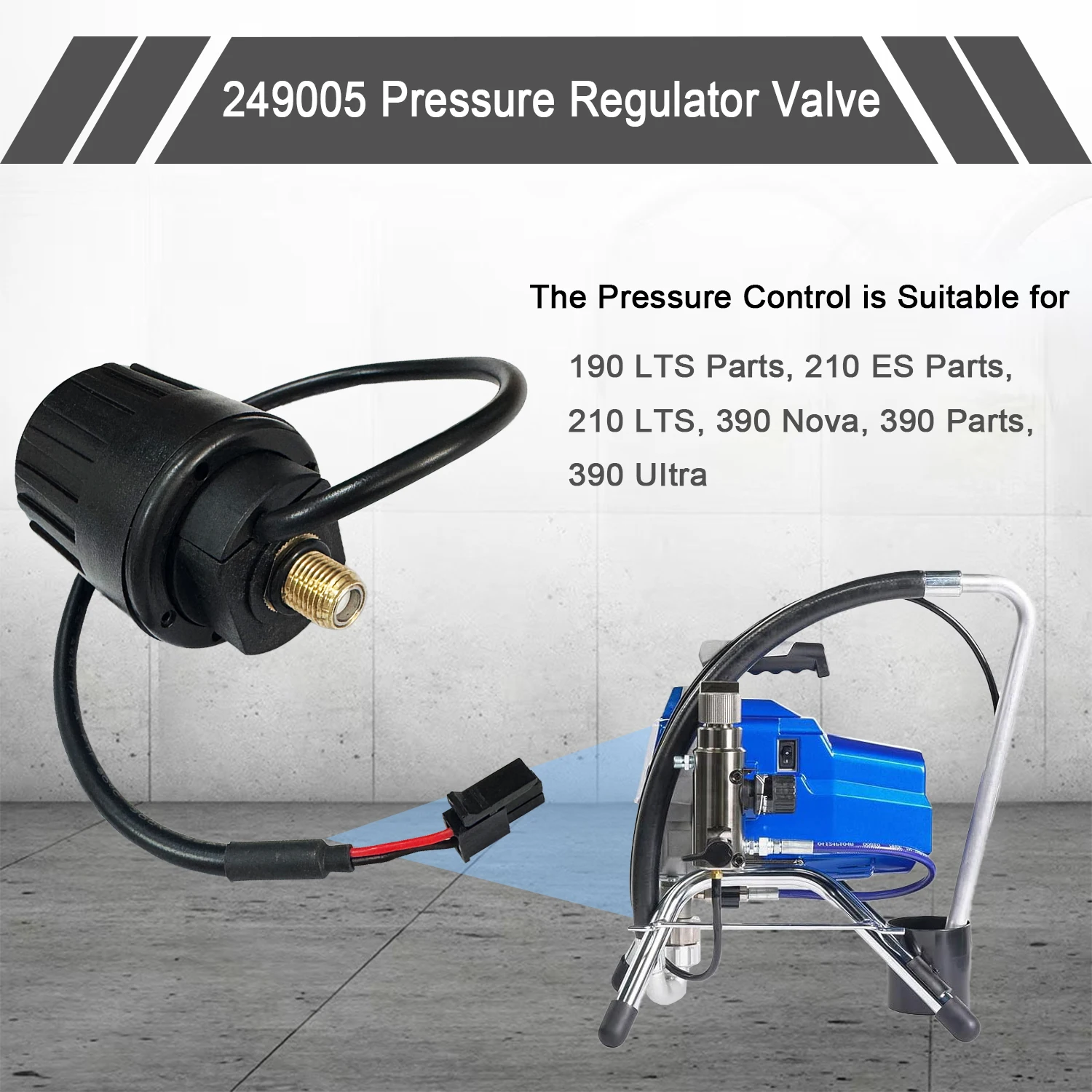 249005 Pressure Regulator Valve for Airless Paint Sprayer 190 210 390 LTS ES Nova Ultra Models