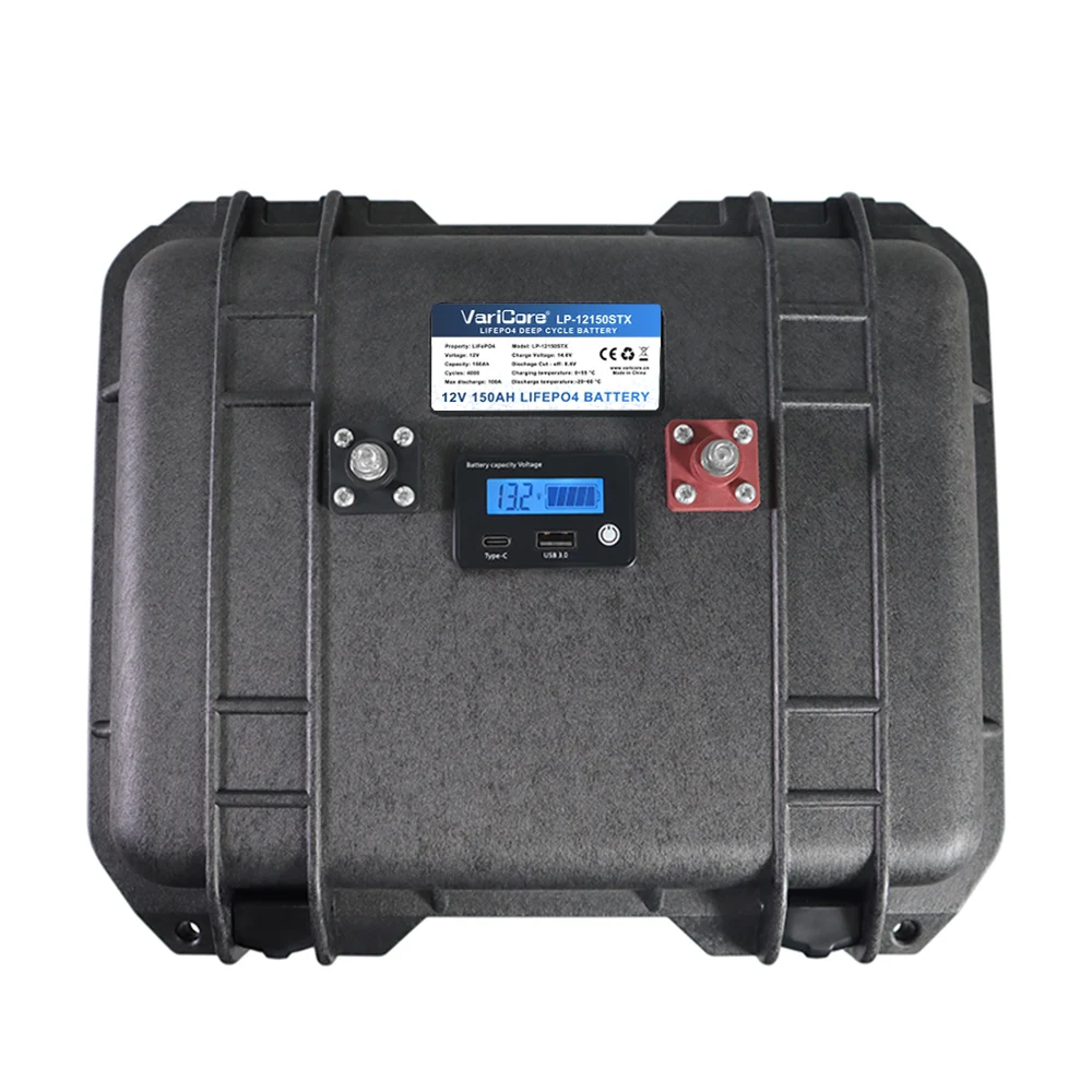 VariCore 12.8V 150AH LiFePO4 Battery 12v 4s Multifunctional Portable suitcase Batteries for Golf cart Camp Inverter Car Lighter