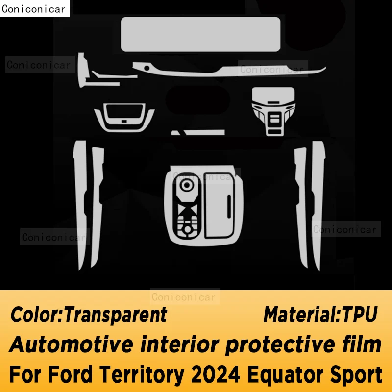 For Ford TERRITORY 2024 Equator Sport Gearbox Panel Navigation Screen Automotive Interior TPU Protective Film Anti-Scratch