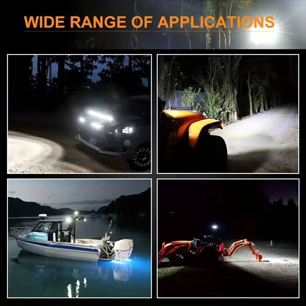 2PCS 20-Inch LED Off-Road Light Bars, lightweight Slim Work Lights, Suitable for Off-Road, Trucks, SUVs, ATVs, UTVs, Tractors, and Boats; Two-Piece Set Comes with Mounting Screws view 7