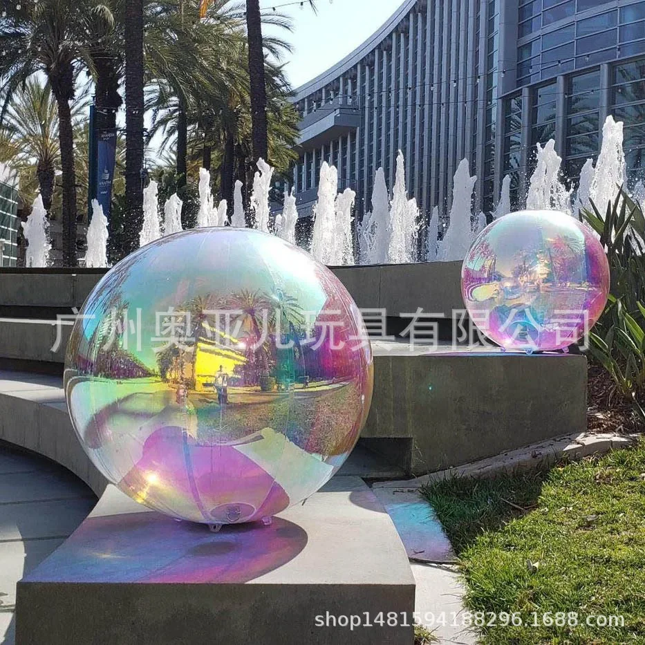 Gold and silver inflatable mirror surface ball PVC thickened double-layer bar stage shopping mall outdoor activities decorative