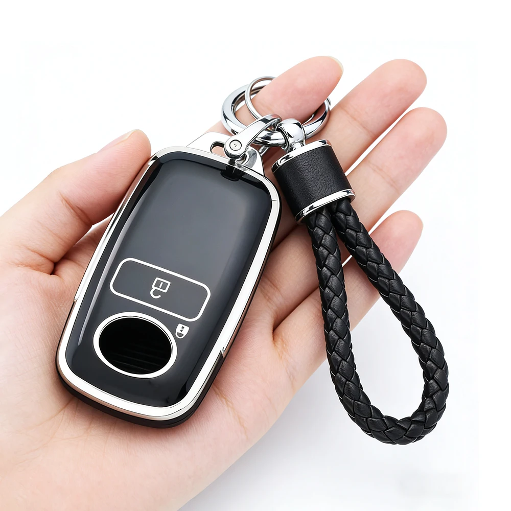 Capa de Chave Inteligente TPU para Toyota Yaris Ativ Raize Veloz Avanza Rush Perodua Daihatsu Malásia com Chaveiro e Cordão