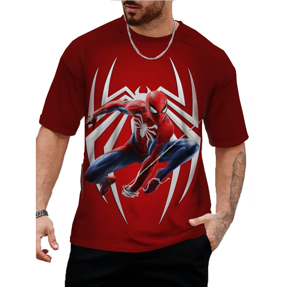 

Disney T-Shirt Marvel Spider Man Print Graphic Camisa Hombre Causal Tees Short Sleeves Comfortable Pullover TopsKid Clothing