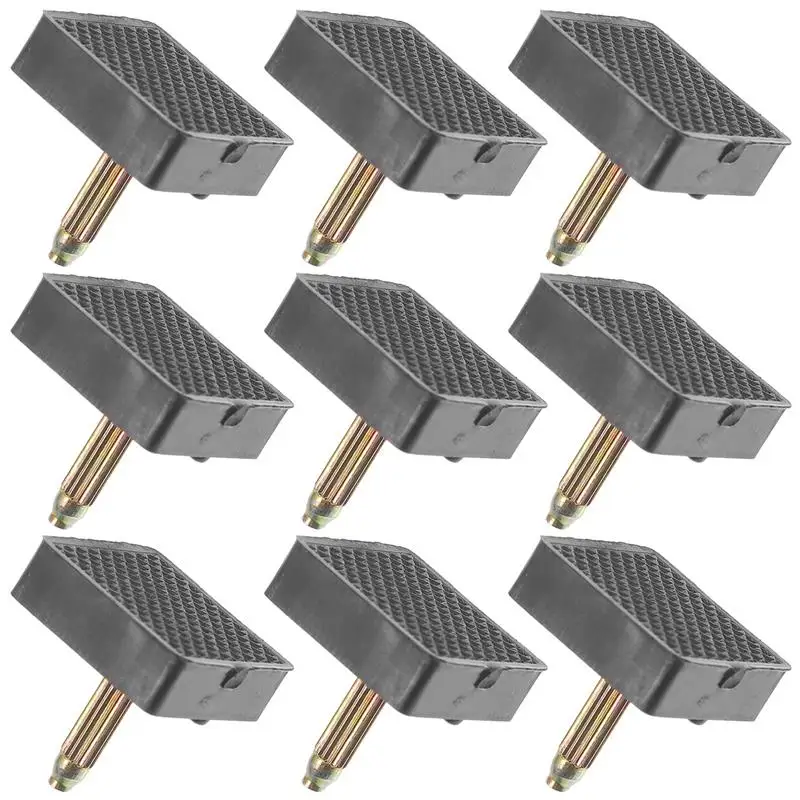 5 Pairs Square High Heels Shoes Tips Replacement Wear Repair 180X170X170CM for Pin Black Caps