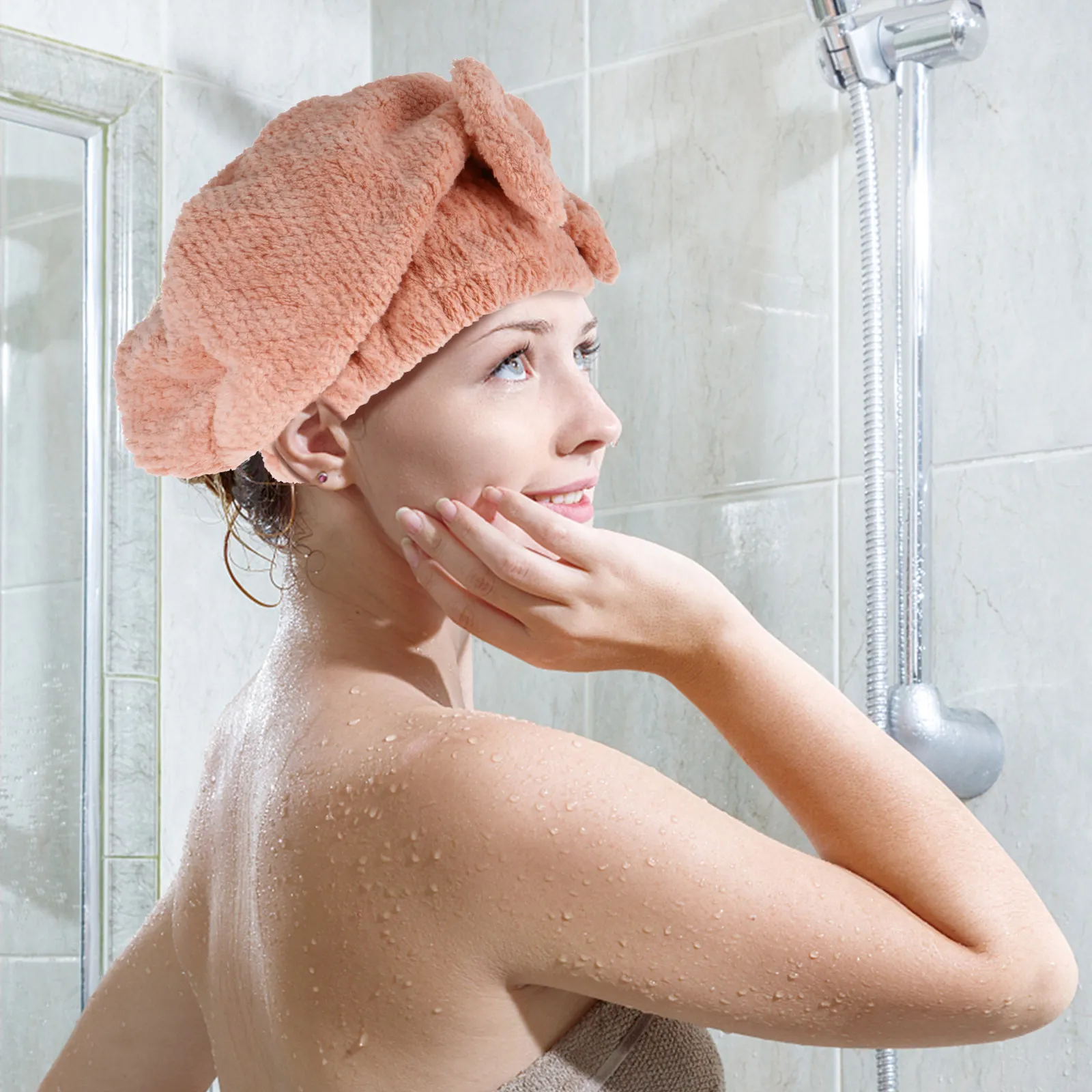 

Набор из 3 высококачественных полотенец-тюрбанов из кораллового флиса для сушки волос: нежная шапочка для женщин, обеспечивающая равномерное впитывание и естественную сушку воздухом