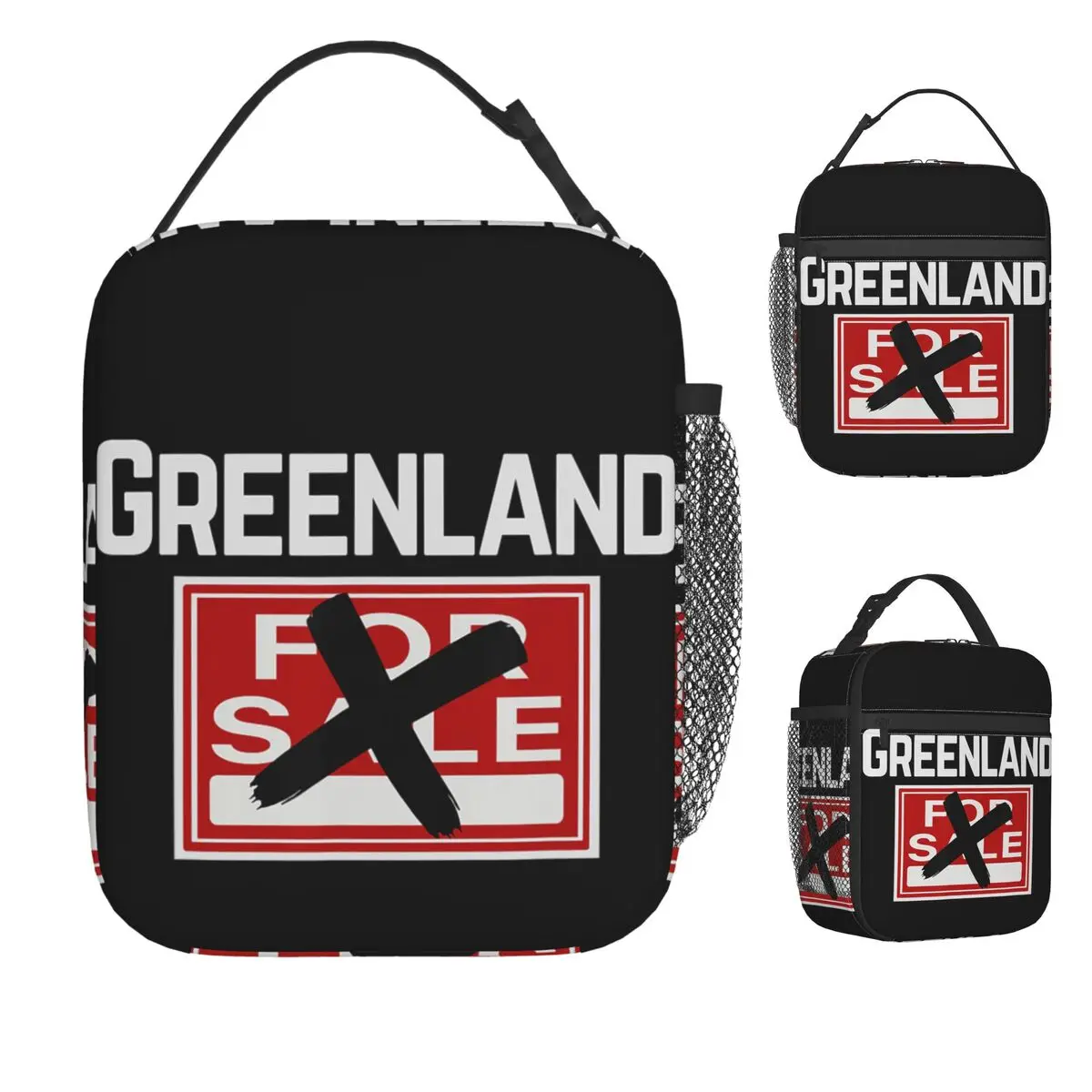 

Сумка для обеда с принтом «Гренландия не продается», кавайная сумка для обеда, портативная термосумка для пикника, сумка-холодильник с графическим дизайном