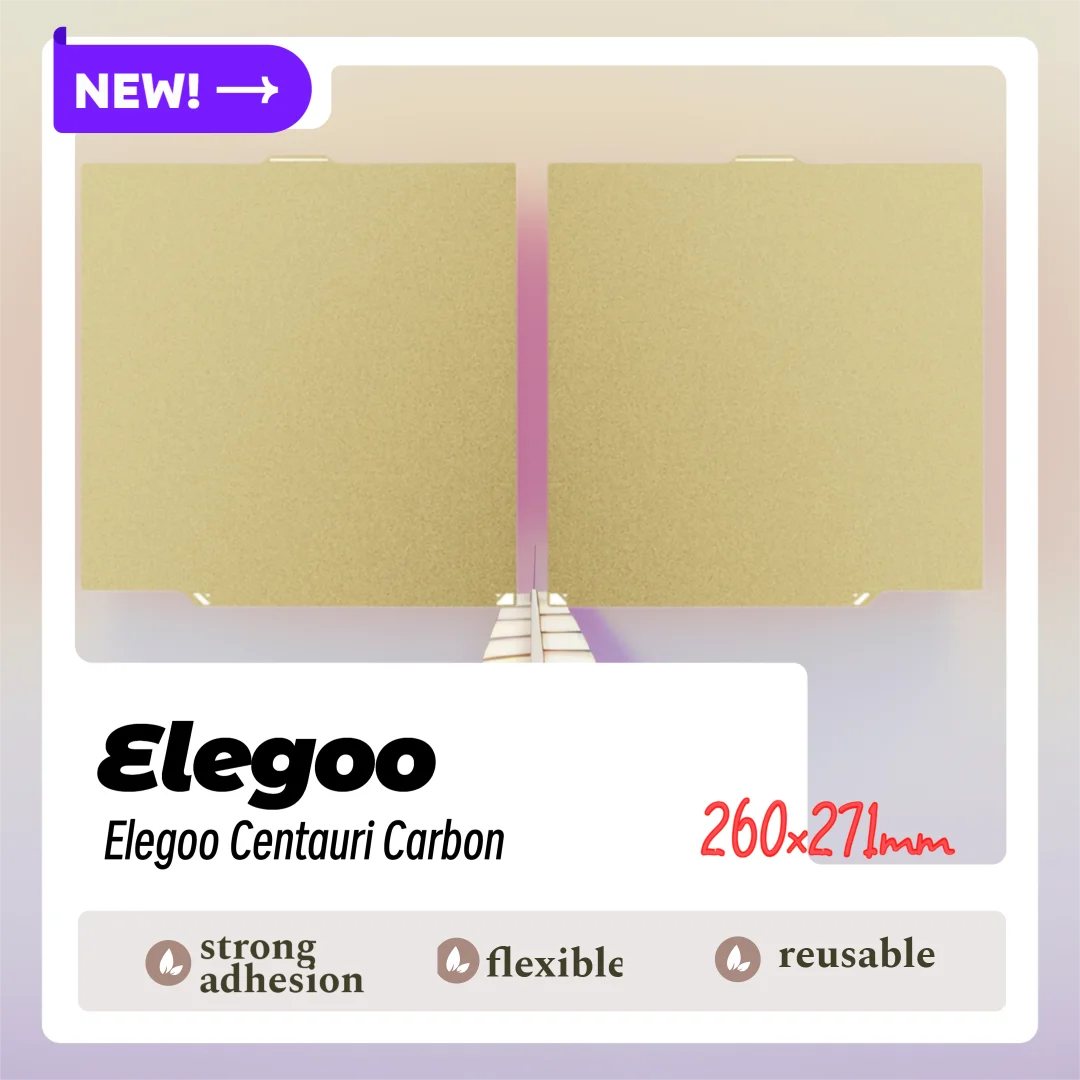 

ENERGETIC Textured PEI Build Plate 260x271mm For Elegoo Centauri Carbon Double Side Flexible Bed Sheet Magnetic 3d Printer Part