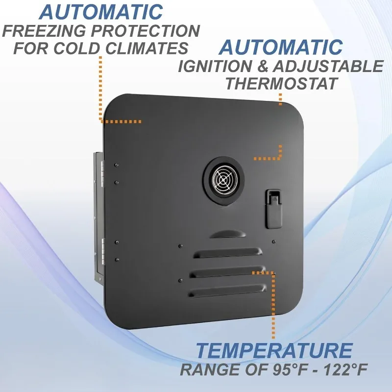 Tankless Water Heater on Demand Water Heater 42,000 BTU Gas Water Heater Remote Control Included Black  Also A Dust Screen