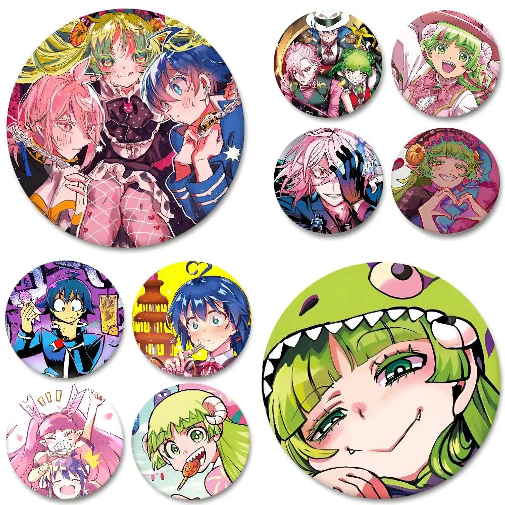 Willkommen in der Dämonenschule! Iruma-kun Abzeichen, rundes Abzeichen, Weißblech, Münzbrosche, Kleidung, Rucksack, Zubehör, Anstecknadel