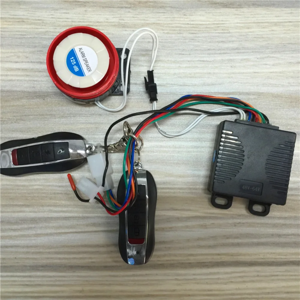 2set For Electric vehicle anti-theft device 36V48V60V72V84v96 dual remote anti-cut line alarm off bottle