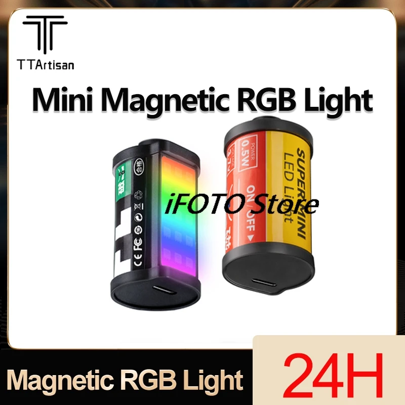 TTArtisan Mini magnetyczna lampa LED RGB do transmisji na żywo w vlogie z mocowaniem na zimną stopkę 0,5 W światło wypełniające