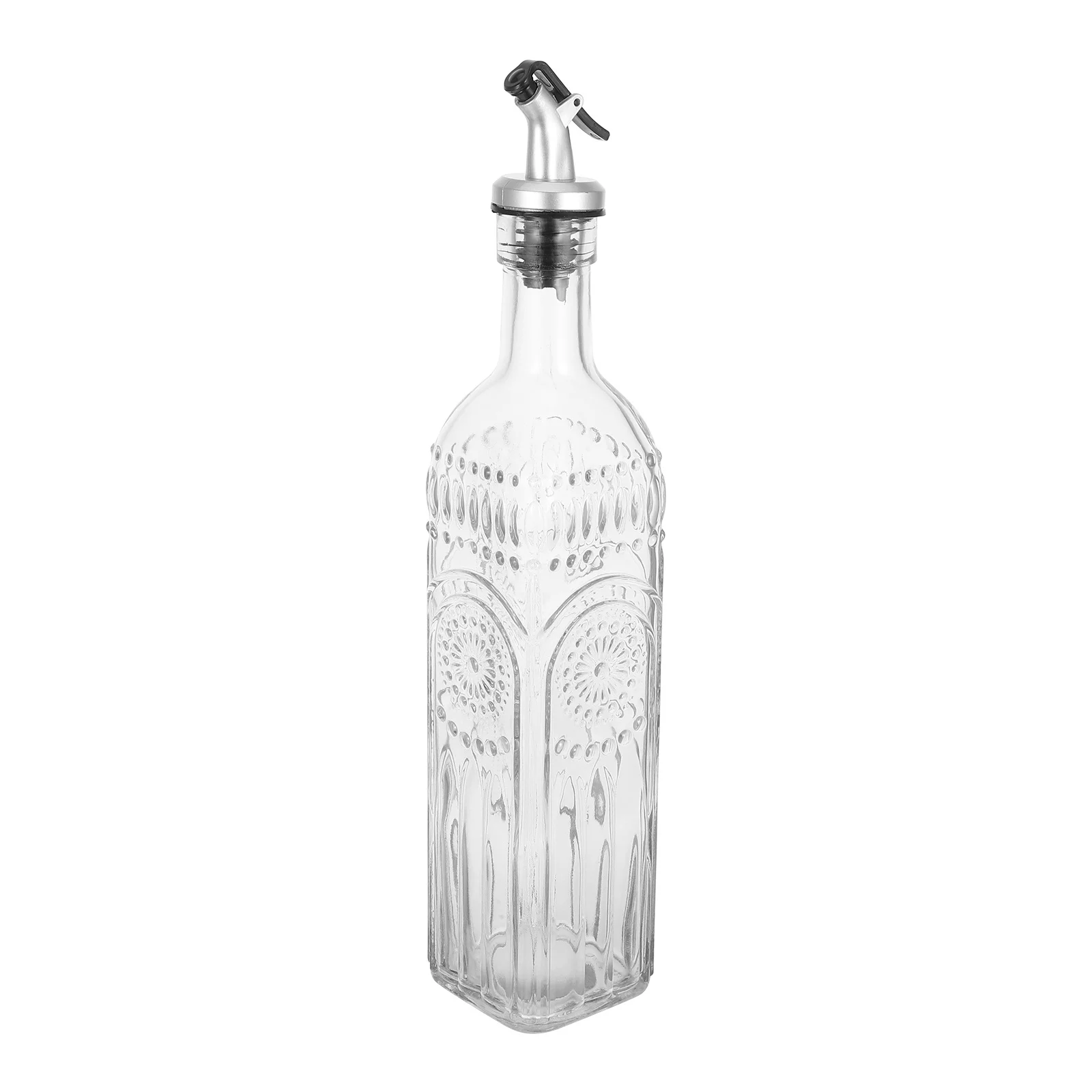 

Elegant Carved Glass Oil Bottle Non-Drip Spout Precise Pouring Versatile Kitchen Essential Vinegar Dispenser Oil Kettle