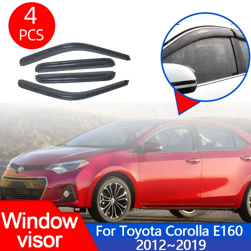 Windows Visor for Toyota Corolla E160 2012~2019 2013 2018 Door Smoke Deflector Guards Cover Awnings Sun Rain Eyebrow Accessorie