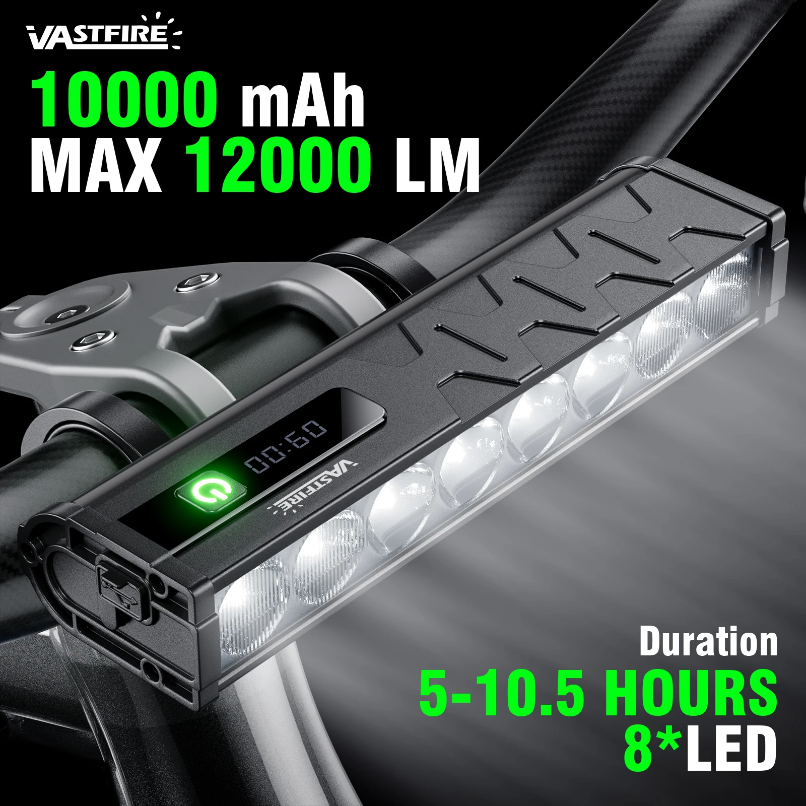 

VASTFIRE Bicycle Light Front 25500Lumen Bike Light 10000mAh Waterproof Flashlight USB Charging MTB Road Cycling Lamp Accessories