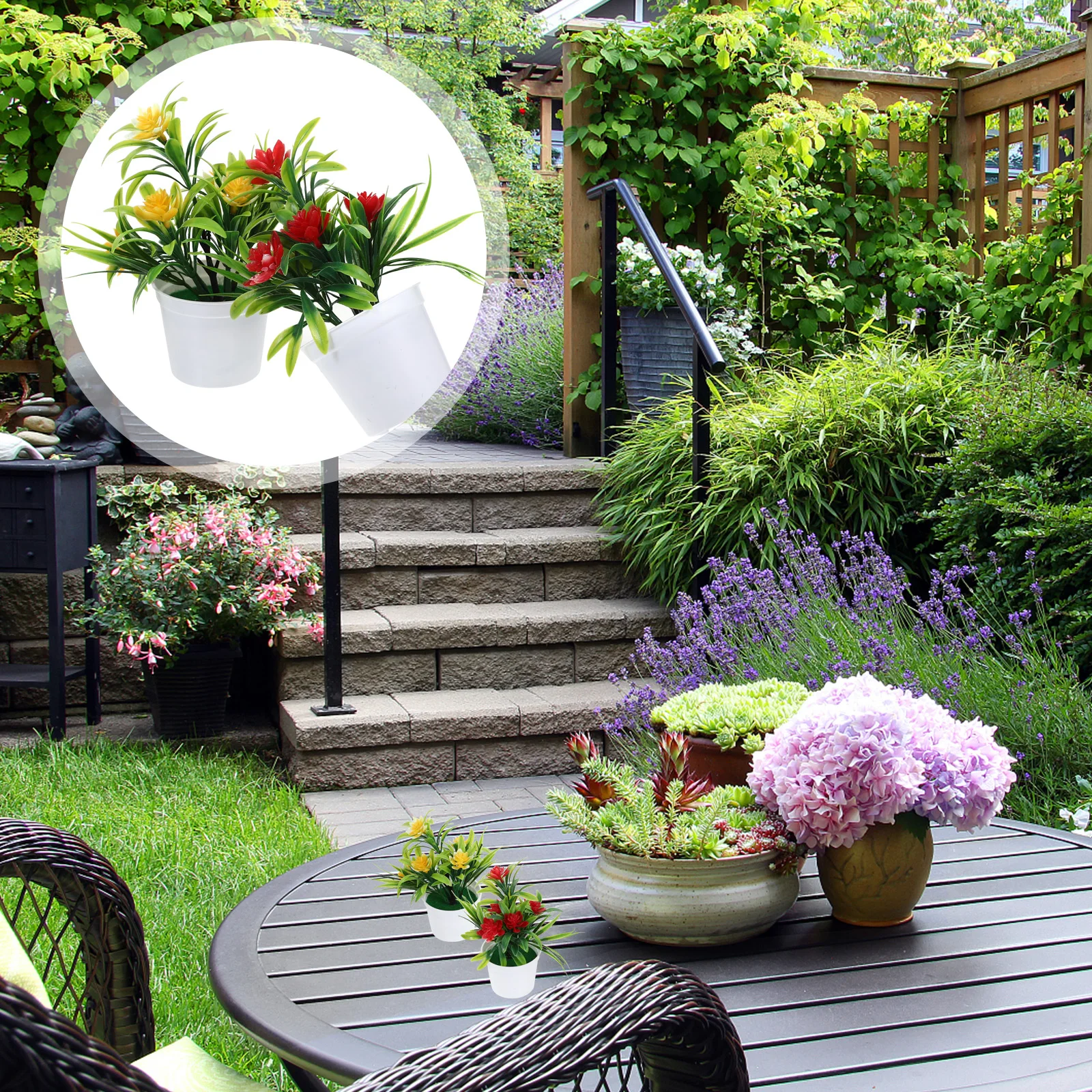 

4pcs Artificial Potted Fake Decorations Home Office Bedroom Table Lightweight Plastic Bonsai Plant Artificial Plants Ornament